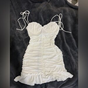 white fox Ethereal love mini dress white